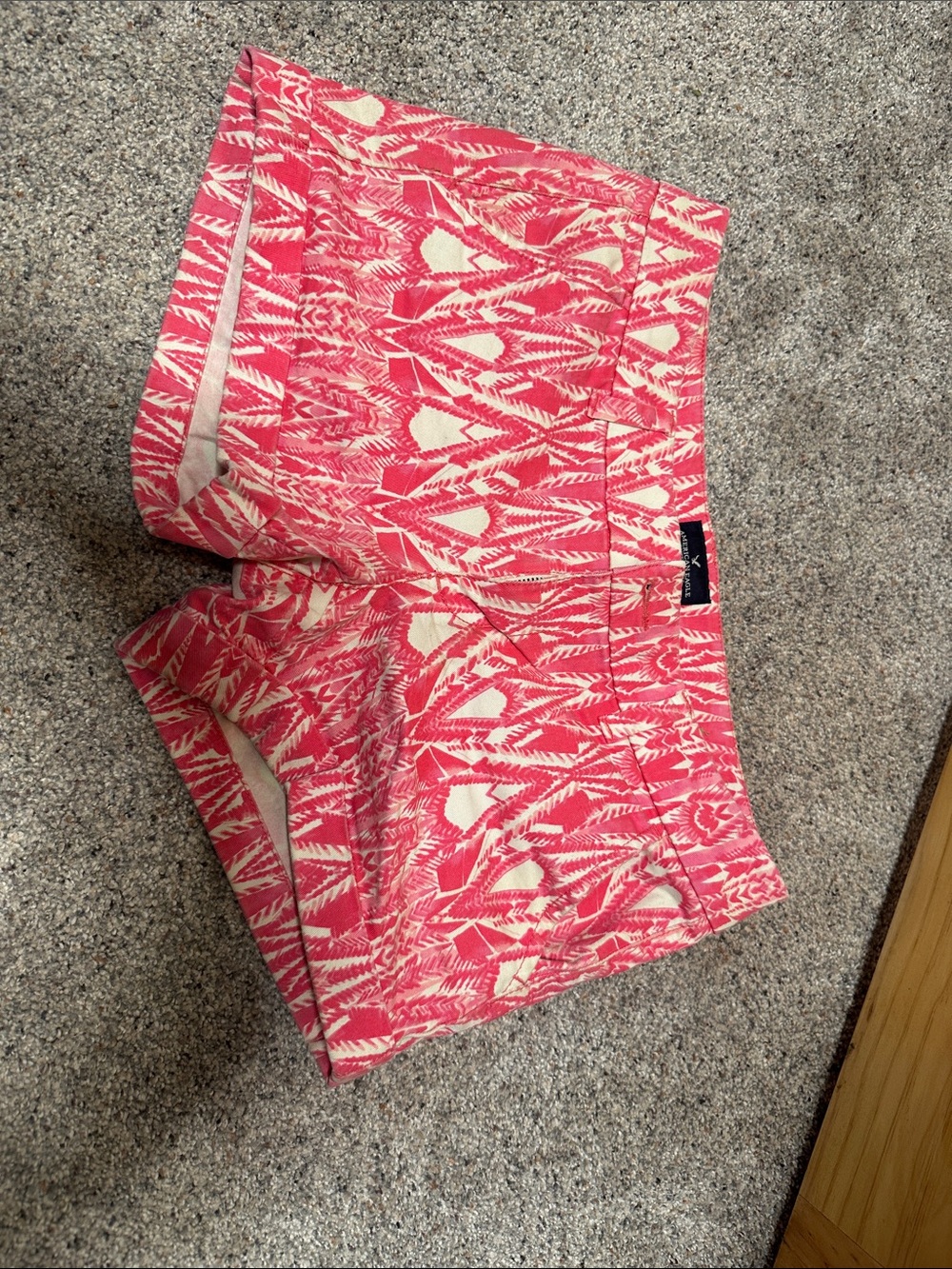 Pink Patterned Cotton Shorts